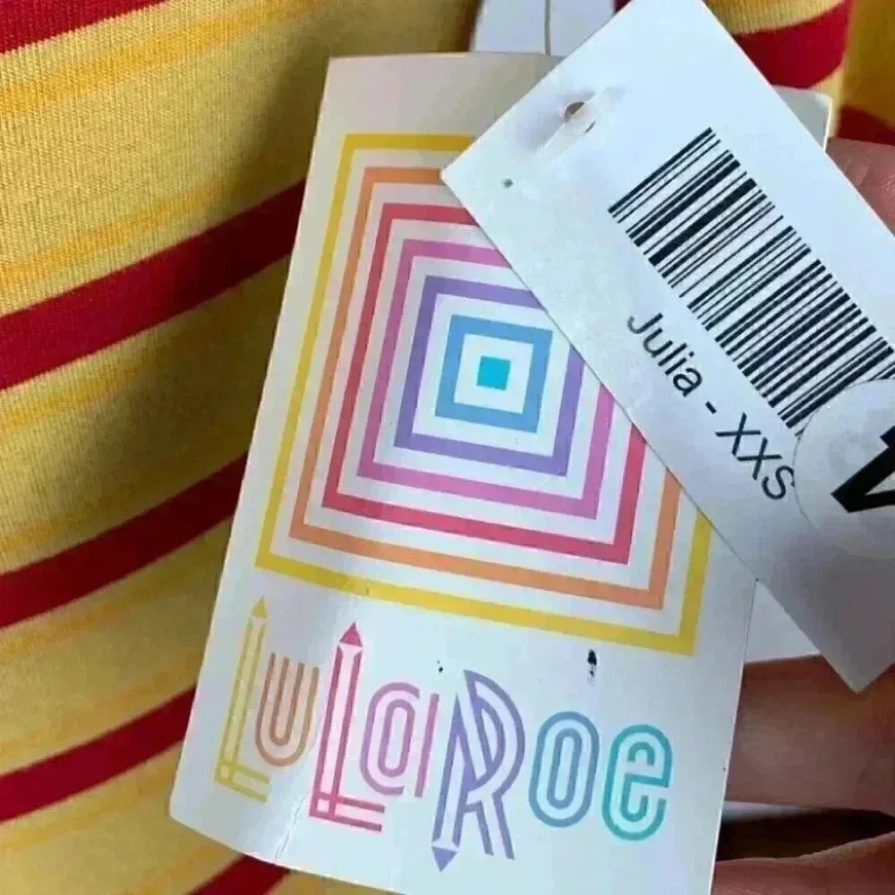 New Lularoe dress sz XXS 00-0 Julia striped pencil - Picture 7 of 10
